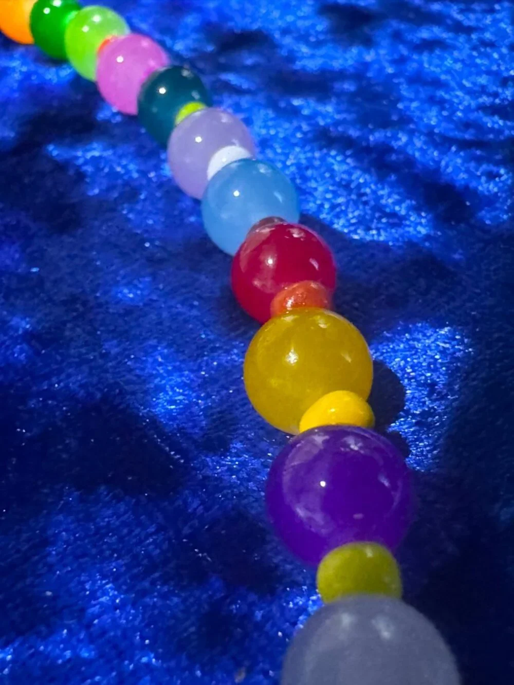 Tennis Necklace Multicolor High Quality 8mm Round Glass Beads for Kids / Teens